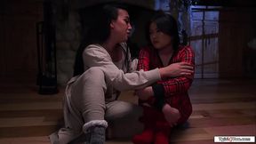 Im cozying up to my hard cock small tit shemale gf Kasey Kei