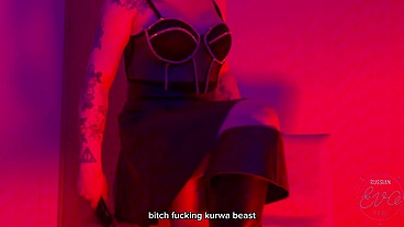 Slavic Trans Domme Humilates a Slave