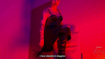 Slavic Trans Domme Humilates a Slave