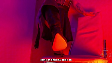 Slavic Trans Domme Humilates a Slave