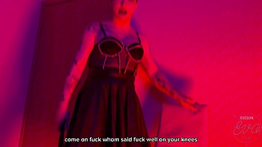 Slavic Trans Domme Humilates a Slave