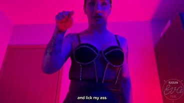 Slavic Trans Domme Humilates a Slave