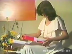 Brunette in Lingerie Jerking off with Three Dildos