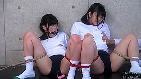 He puts a collar on the slave and fingers him, then thrusts it deep into his throat and fucks him.