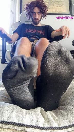 Sweaty socks & feet humiliation POV