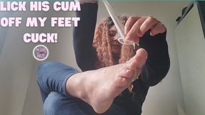 Suck his cum off my toes, cuck!