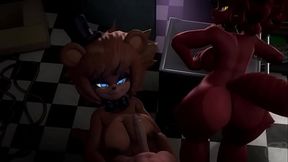 Guardia se folla a Foxy por el culo