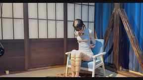 Blue cheongsam girl 01