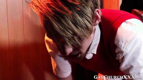 ”Matthew Steel receives special punishment from Father Aaron Trainer”