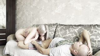 stepbrother doesnt wake up in the morning Stepsister will help with the best blowjob 49