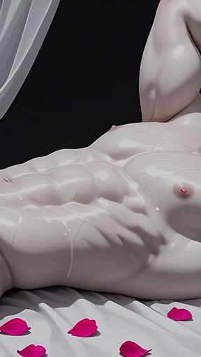Albino Twink Oiled Chest Caress Leading to Gentle Cock Play