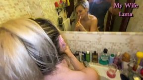 while my wife gets ready i piss in her mouth before fucking her ass