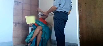Office boss&#039;s wife extracts water from her employee