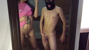 young twink got nervous sucking tranny s dick for the first time