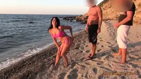 Hot group sex on the beach