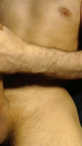 Straight Guy Jerking off Big Dick in the Evening