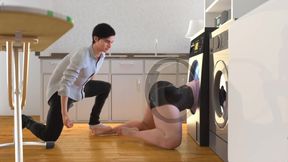 Stepmom Huge Ass Make My Cock Cum While She Stucks In Washine Machine