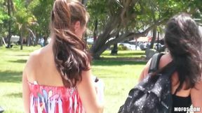 Lets Try Anal - Latina Brunette Natalia Robles &amp; Levi Film an Amateur Anal Sex Tape Outdoors to Make His Girlfriend Mad