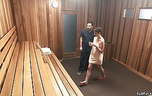 Slut is bound and fucked in showers