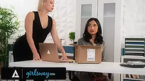 GIRLSWAY Kinky Secretary Avery Black Strap On Fucks Horny Boss Helena Locke At The Office