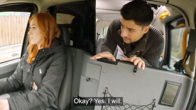 Guy with big mouth makes me ORGASM in my taxi - Female Fake Taxi