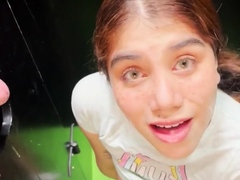 Teen freak swallows multiple cumloads at the gloryhole