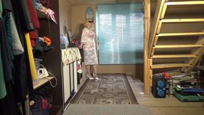 Striptease of a Juicy MILF in Beautiful Lingerie and Stockings