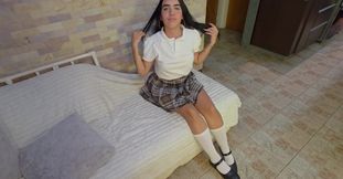Pretty Student In School Uniform Gets Fucked Hard By Her Stepfather