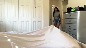 Step sis helps teen ebony stepbrother with a hard situation
