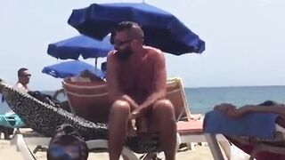 Str8 spy daddy bear at the beach