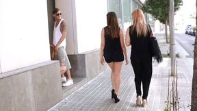 Shameless Spanish chick sucks big XXX submarine in a public place