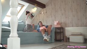 Nervous first time with creampie while no one is home - Pretty Dirty Teens