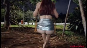 Wife goes to the park without panties at night and pisses in the bushes!