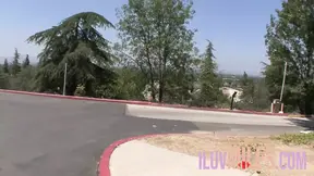 Blonde milf with semen poured on her big tits