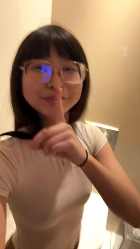 Curvy Asian nerd shows off tight pussy