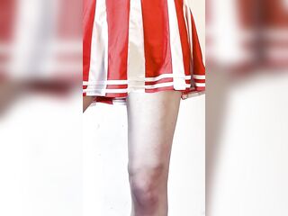 SISSY OCLOCK crossdresser cheerleader dances tractable cuck stripper upskirt cosplay fit butt teen