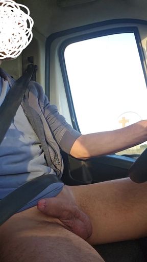 The handyman jerks off his big cock in the car while he is on his way to the customer. do you want to be my passenger?   Clip 2
