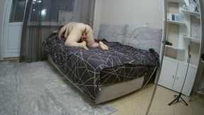 Mother-in-law masturbates big pussy and strokes her big tits