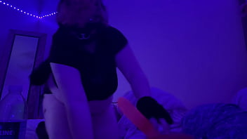 nonbinary catboy struggles to take big dildo and moans for master ^  ^