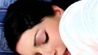 Ebony haired 18 year old hoe enjoying butt to mouth sex