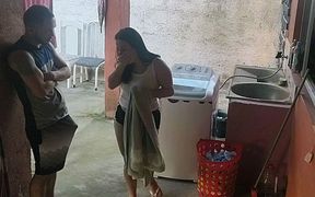 Wife Left and the Maid Couldn't Stop My Erect Dick