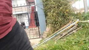 Real Gay Tasgendar Faking Outdoor Bathroom