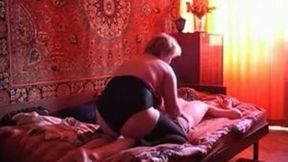 Fugly Russian granny riding my dick in a cowgirl position