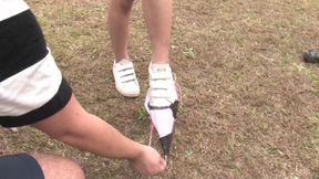 Stunning Japanese beauty gets plowed hard by a rugby team