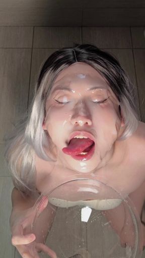 F025 - Fake Cum 1 Facial and Swallow