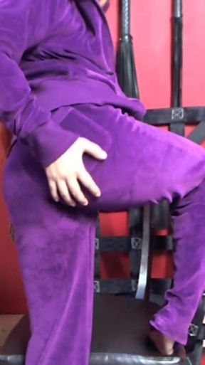 Velour suit tease