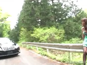 Slutty Japanese MILF Gets Fucked Hard by Stranger on Highway Side