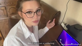 POV.  "I have an important meeting" Cum on stepmom's face (With subs)
