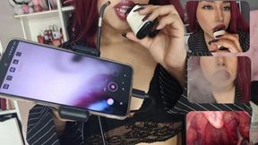 Vaping with a close-up (endoscopic)