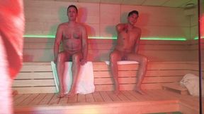 Sauna Threesome get hot and sticky